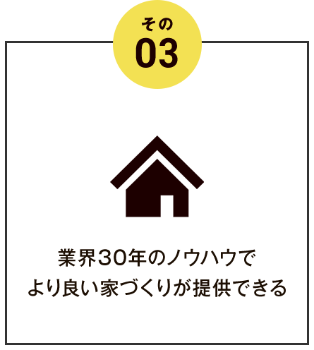 その3 業界30年のノウハウでより良い家づくりが提供できる